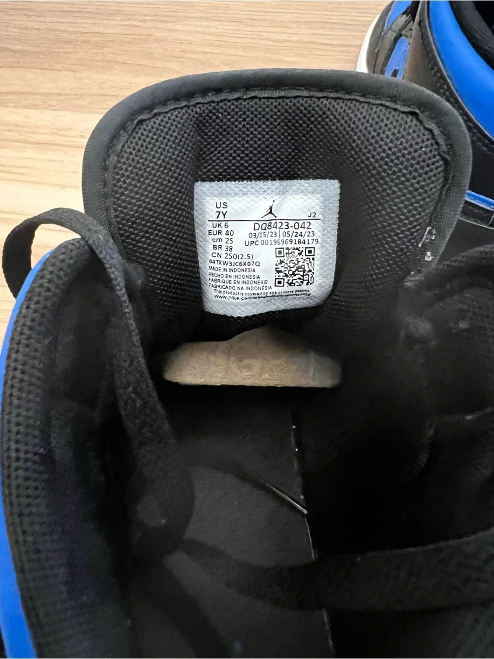 Nike Air Jordan 1 Mid Black/Royal Blue Sneakers- great condition